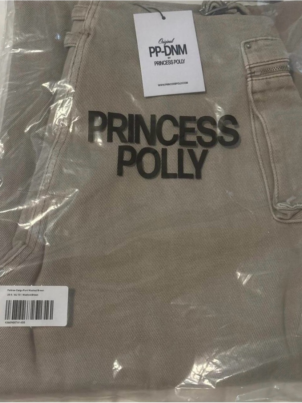 Princess Polly Taupe Wide-Leg Satin Pants with Double Belt Detail - Picture 4 of 4